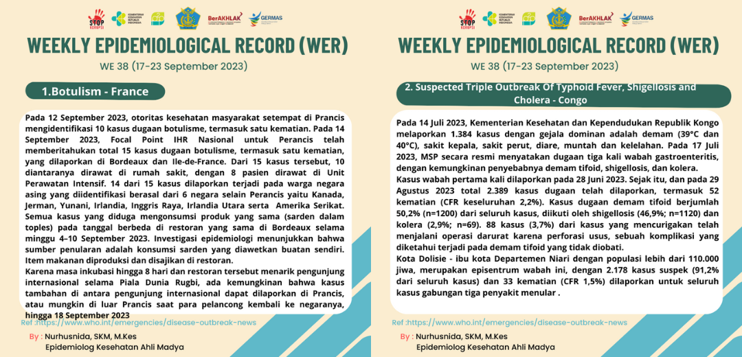 Weekly Epidemiologi Record Minggu ke-38