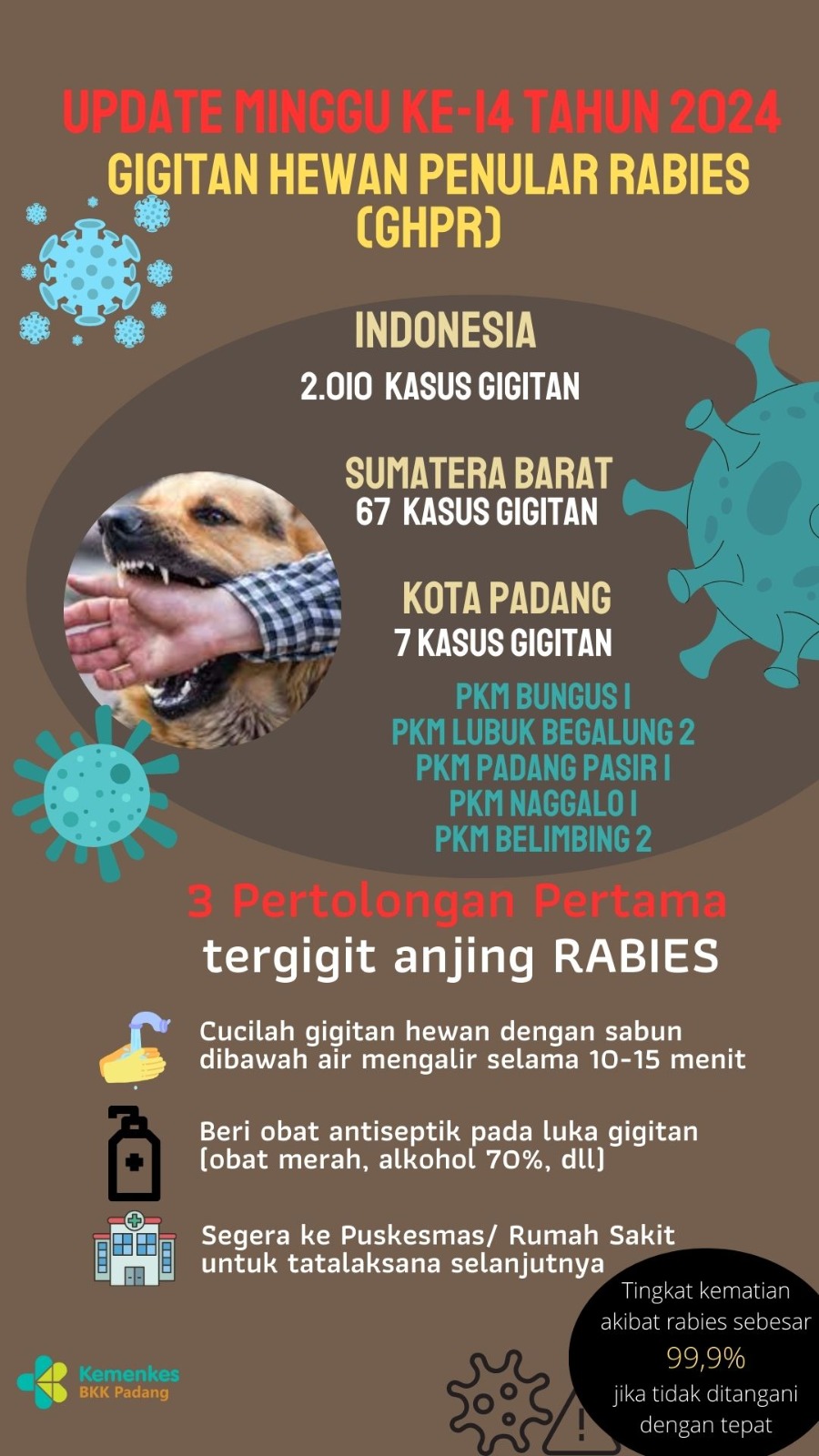 Update Gigitan Hewan Penular Rabies Minggu 14 Tahun 2024