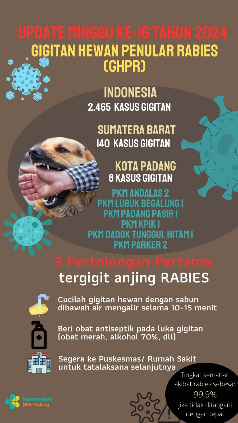 Update Gigitan Hewan Penular Rabies Minggu 16 Tahun 2024