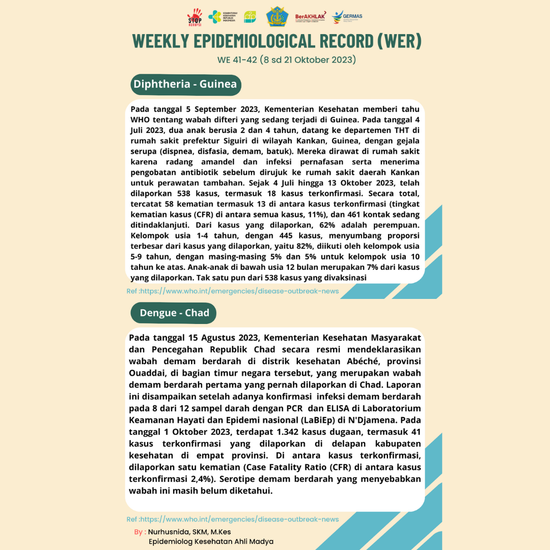 Weekly Epidemiologi Record Minggu ke-41 & 42